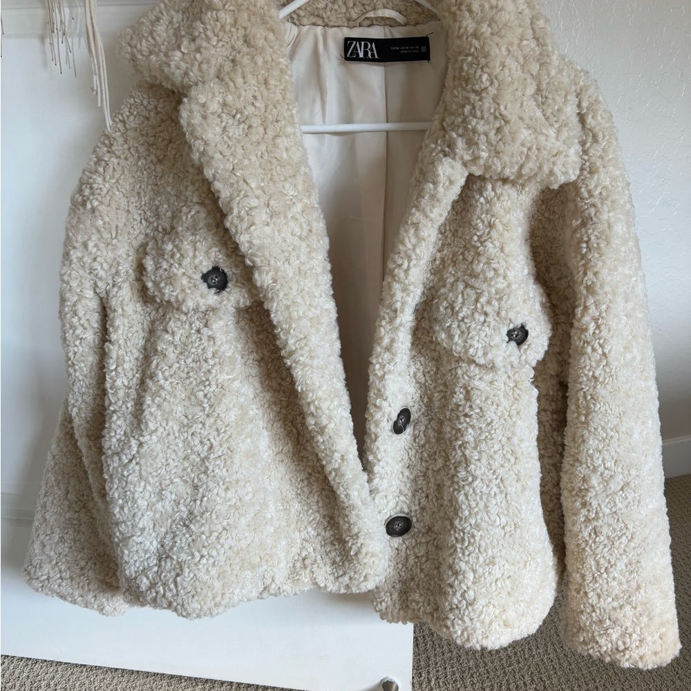 Zara Textured Cream Jacket